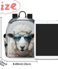 Mini Backpack Purse For Women With Adjustable Straps, Cute Sheep Print Small Daypack shown with a tablet for size comparison