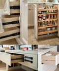 Heavy Duty 45mm Drawer Runners With Full Extension Drawer Slides Three Section Steel Ball Bearing Rails Side Mount 32 Inch Metal Runners In installed kitchen and office drawers