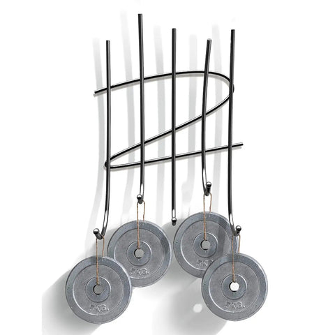 Slick Wall Mount Coat Rack With Sturdy Round Metal Hooks to Hang Your Daily Gear in the Entryway or Bedroom Closet Without Scratching Jackets No Hassle Heavy Duty Space Saving Decor with four metal hooks.