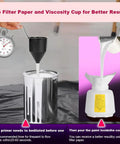 Heavy Duty HVLP Electric Paint Sprayer Cranks Out Dang Smooth Durable Coatings For Deck Repair Wall Touch Ups And Furniture Restoration With Zero Hassle Super Quick Setup using a viscosity cup for paint.