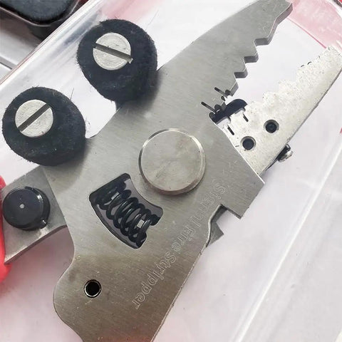 9-In-1 Fiber Stripping Tool With Rotatable And Replaceable Parts, Cleaning Cotton Included, Pro Grade Fiber Optic Pliers