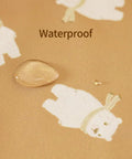 Two Pocket Wet Dry Bag Set With Handle Waterproof Reusable Storage fabric close-up with water droplets and bear pattern