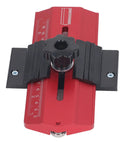 Heavy Duty Aluminum Table Saw Jig For Precision Woodworking Fence Fixture featuring clear measurement scales and slick turn knobs.
