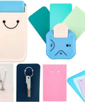 3 In 1 Hangtag Punch Kit With Portable Hole Punch And Rounded Corner Cutter, displaying keychain and jewelry card samples.