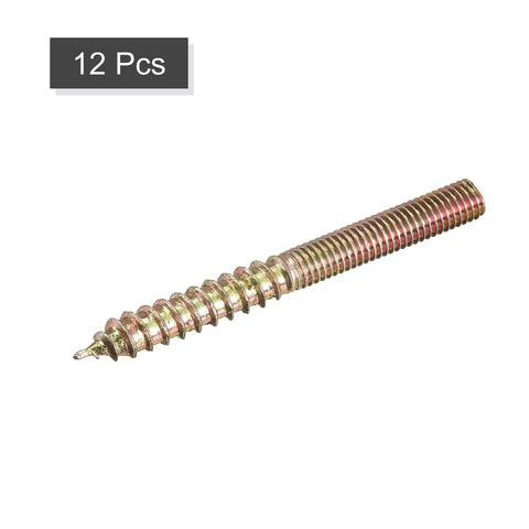 Badass M5x50mm Hanger Bolts For Solid Wood Furniture Slick Double Ended Thread Dowel Screws Heavy Duty Zinc Coated Carbon Steel