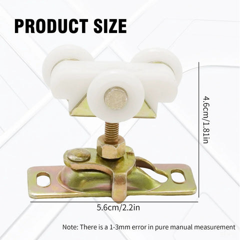 Sliding Pocket Door Rollers Assembly, 2 Pack Top Hanger Replacement Kit For Johnson Bypass Closet Doors, Three Quarter Inch Roller Wheels