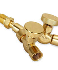 Argon Y Connector With Dual Shut Off Valves No Fuss For Welding Brass Gas Splitter Hose Fittings For MIG TIG Purge And Welding Tasks Five Eighth Inch Male And Female