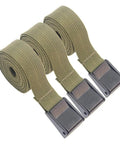 3 Pack Military Green Cargo Tie Down Straps 25mm By 3m With Quick Release Buckle Heavy Duty Lashing Belts shown rolled up