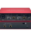 Red 2x2 USB Audio Interface With Mic Preamplifier And 48V Phantom Power For Studio Quality Recording And 24 Bit Resolution USB Mixer