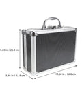Portable Aluminum Tool Storage Case With Handle For DIY Projects And Home Use Large Capacity Toolbox with dimensions shown