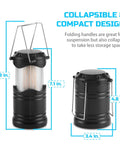 Collapsible black lantern dimensions from 4 Pack Led Camping Lanterns And Collapsible Flameless Tea Lights Portable Battery Powered Camping Lights For Emergency Prep Supplies Kit Black Must Have For Camping Trips And Power Outages