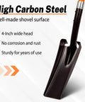 Heavy Duty Trench Shovel For Clean Trenches With Fiberglass Handle 58 Inch Long 4 Inch Trenching Shovel Durable High Carbon Steel Blade
