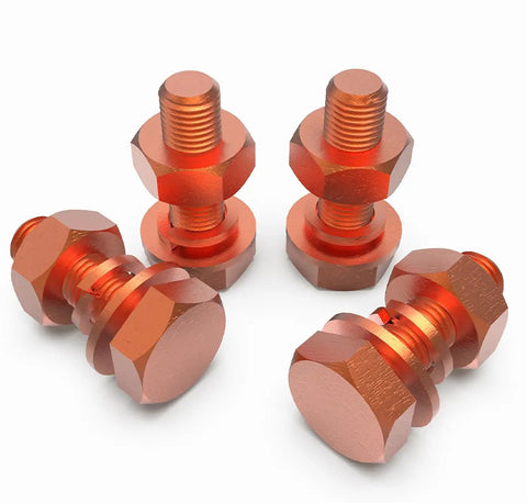 M8 Hex Bolts Nuts Washer Kit With 2 Hex Bolts 2 Nuts 2 Flat Washers And 2 Spring Lock Washers In Pure Copper T2 Conductive Material 20mm Length