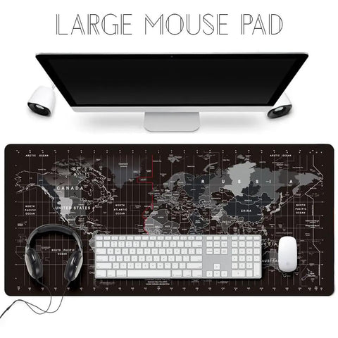 World Map Large Gaming Mouse Pad With Anti Slip Rubber Base Extended XXL Desk Mat For Gaming Keyboard And Mouse 31.5 By 11.8 Inches Ultra Smooth Surface Non Slip Big Desk Pad