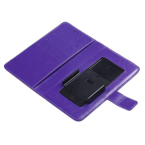 Premium Purple-SXT Protective Case For Danew Trace T-One inside view showing slim design, card slots, and stand support.
