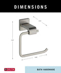 Dimensions of European Style Stainless Steel Toilet Paper Holder Wall Mount Single Post For Modern Bathrooms Dope Sleek Look Durable Brushed Finish With Clean Open Square Design