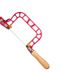 3 Inch Mk III Fret Saw With Lever Tension And Swivel Blade Clamps Slick Lightweight 4.4 Oz For Easy Blade Changes, red frame