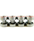 Set of five metal 8mm Bear Spaceballs bearings with red caps.