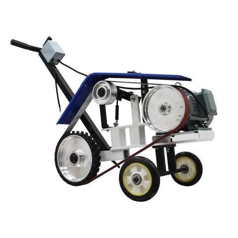 Badass Heavy Duty Hand Push Belt Sander 4KW 220V Cranks Out 2800 RPM On A 1.97 In Wide Belt For Crushing Steel.