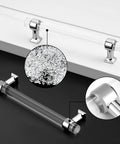 5 Inch Center To Center Polished Chrome Cabinet Pulls Set Of 5 With Clear Acrylic Inserts Zinc Alloy Handles on display