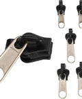 Six Piece Universal Zipper Repair Kit For Quick Fixes On Clothes Bags And Gear Includes Sliders Top And Bottom Stops Zipper Teeth Design