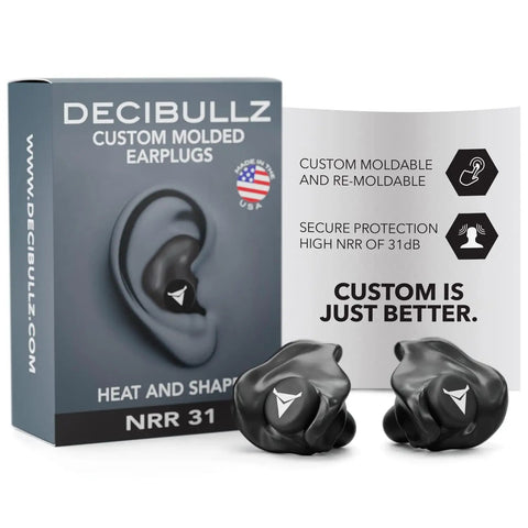 Custom Molded Earplugs With 31 DB NRR For Shooting Travel Swimming Work And Concerts Comfortable Hearing Protection Built For All Day Wear No Slip Fit In Any Weather Black