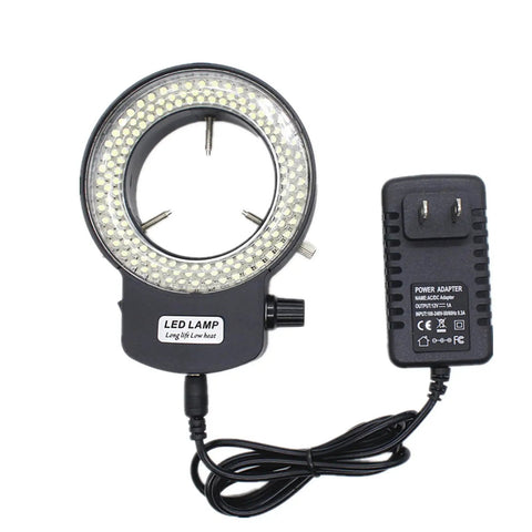 Pro Grade Microscope LED Ring Light Illuminator For Stereo Microscope And Camera Adjustable 144W 6000K with US Plug and adapter