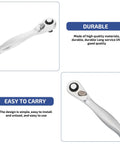 Quarter Inch Ratchet Socket Wrench With Quick Grip For Easy Bolt Fastening And Smooth Auto Repair Work This Nifty Spanner Yields Heavy Duty Torque Plus Slim Fit Ideal For Backyard Builders On Daily Tune Ups Or Garage Fixes, showing durable design and ergonomic handle.