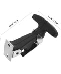 Rubber Hood Latch Kit With Flexible T Handle Hasps for toolboxes and ATV, black rubber, 2.4x1.4 inches, angle view