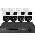 Keep Your Backyard And Driveway Locked Down With This Heavy Duty 8Ch Poe Security Camera Surveillance Nvr Kit Featuring 6Mp Dual Lens Outdoor Ip Cameras And Smart Human Detection, four outdoor cameras with NVR.