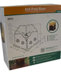 Box of Laredo Sunset 8x8 Post Base Kit For Pergolas And Decks With Decorative Plates Hex Cap Nuts Steel Construction