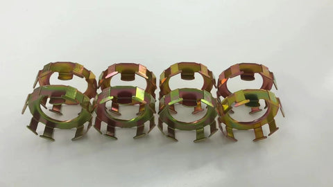 Trailer spindle nut retainers, 8-pack, iridescent metal, for EZ-Lube jam nuts on Dexter 2-8K axles