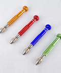 Precision Pin Vise Hand Drill With 3 Jaw Chuck, Adjustable Chuck, Aluminum Alloy Build, Red Handle, Handy Compact Fine Detail Craft Drill For Jewelry, Model Making, Electronics And Hobby Projects shown in four colors