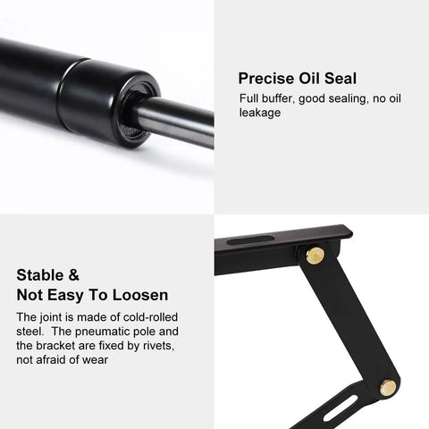 Close-up of Heavy Duty Steel Bed Lift Mechanism For Storage Beds Supports 176 To 264 Lbs, features oil seal and stable joints.