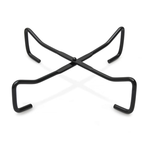 Badass Heavy Duty Dutch Oven Lid Lifter And Compact Folding Stand with black steel design for outdoor cooking and rotatable pots.