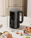 Cordless Electric Kettle With Temperature Control, 1.7L Stainless Steel Hot Water Kettle With 5 One-Touch Presets, Black on table