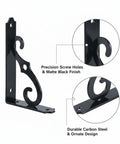 Triangular Carbon Steel Wall Shelf Bracket For Floating Shelves Heavy Duty Industrial Grade Support Matte Black Finish 1 Pack