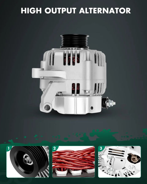 BeefedUp High Output 136Amp Alternator Replacement For Dodge Dakota 3.7L 4.7L 2004 2006 And Jeep Grand Cherokee 4.7L