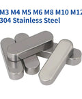 304 Stainless Steel Parallel Keys Set For M3 To M12 A Type Square And Rectangular Dowels With Round End Pins Includes M4x4 Three Pieces