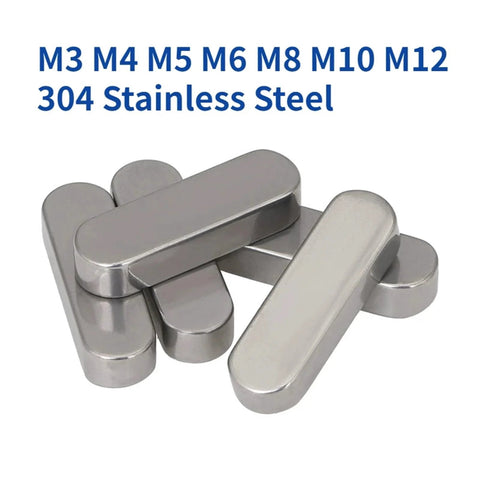 304 Stainless Steel Parallel Keys Set For M3 To M12 A Type Square And Rectangular Dowels With Round End Pins Includes M4x4 Three Pieces