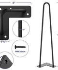 18 Inch Heavy Duty Hairpin Furniture Legs For Nightstands Coffee Tables And Desks Made Of Durable Metal With Rubber Floor Protectors Black Finish Great For DIY Furniture Makeovers And Projects 4 Pack