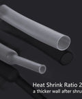 Clear Heat Shrink Tubing Kit For DIY Projects, 324 Pieces, Six Sizes 1.5mm 2.5mm 3mm 5mm 6mm 10mm, Transparent Insulation For Easy Visual Inspection