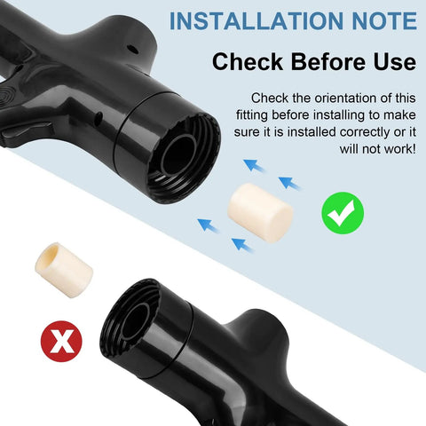 Installation guide showing black air pressure plunger fitting with orientation note for Rid Your Drain of Gunk Fast With Auto Air Pressure Plunger Blast Heavy Duty Sink Tube Kitchen Tool Portable Pumpless Action For A No Sweat Cleanup At Home.