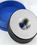 Top Shelf Go No Go Metric Thread Ring Gauge Set For Snappy External Screw Checking With Slick Action that showcases a steel ring gauge.