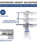 Motorized Ophthalmic Instrument Table With Drawer showing adjustable electric lift mechanism and height range