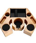 Wooden Espresso Tamper Holder 8 In 1 Coffee Bar Accessory Stand With Removable Knock Box Fits 51Mm And 54Mm Portafilters with compartments.