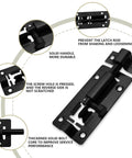 Built Like A Tank Heavy Duty Slide Barrel Bolt 3 Inch Stainless Steel Latch For Door Security Rust Resistant Sliding Lock For Fence Gate Or Shed Reliable Protection Black 12Pcs close-up of latch components and features.