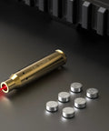 Red Laser Bore Sighter For 223 Rem And 5.56 NATO Calibers, Brass Build, precise bore alignment, with included battery sets