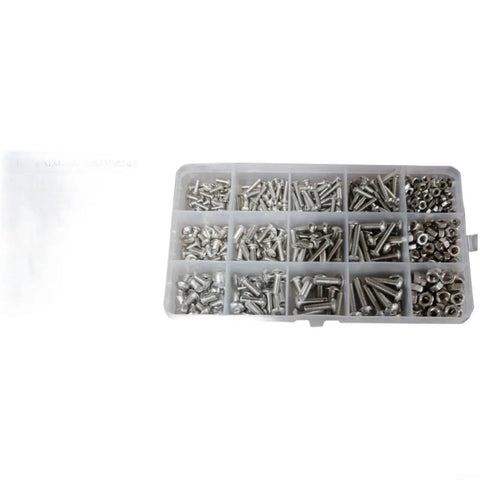 M3 304 Stainless Hex Socket Head Cap Screws And Nuts Kit in compact case, 150 pcs each, Grade 8.8 high strength bolts