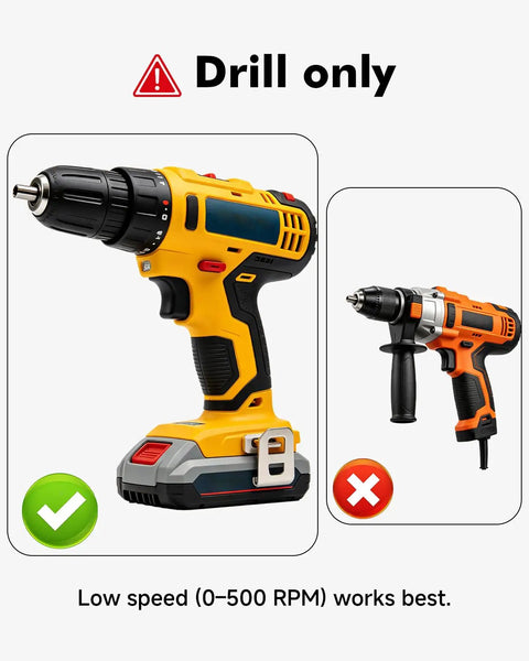 Knock The Grunt Work Off Your Road Trip With This Rock Solid Trailer Jack Drill Adapter For 1 Inch Shafts Pairs Effortlessly With Cordless Drills To Crank RV And Dump Trailers Up Or Down In Seconds. Image of a cordless drill suitable for trailer jack adapter.